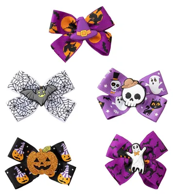 Produktbild von 5 Halloween-Haarspangen, lustige Haarclips, Fledermaus-Haarspangen, Haaraccessoires, Schleifen für Haartiara, KI-generiertes Bild