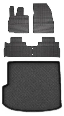 Image de Tapis en caoutchouc + bac de coffre pour OMODA 9 2025- (coffre standard) – 5 pièces, noirs, sur mesure