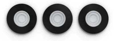 Obrázek produktu pro Philips Hue White and Color ambiance Zapuštěné bodové svítidlo Xamento, balení 3 ks, Chytré bodové osvětlení, Bluetooth/Zigbee, Černá, LED, Plast, GU10