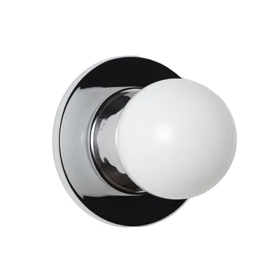 Image de Applique murale ATOMO, douille G9, lampe en métal chromé avec globe en verre opale de diamètre 12 cm, idéale pour les chambres et les couloirs