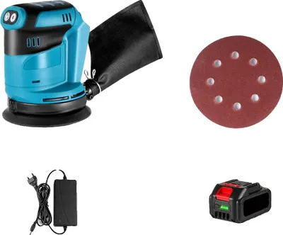 Obrázok produktu pre Excentrický brúska, 125 mm, s reguláciou otáčok, 1 batéria