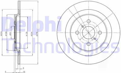 Produktbild von 2x DELPHI Bremsscheibe BG4076 für TOYOTA Yaris Schrägheck (_P9_) 25mm 278mm