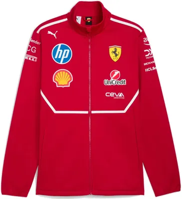 Produktbild von Scuderia Ferrari Team Softshell Jacke 2025, Offizieller Fanartikel, wasserabweisend & atmungsaktiv, durchgehender Reißverschluss