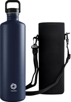 Produktbild von 2L Edelstahl-Wasserflasche mit Tragetasche - Leicht und Auslaufsicher für Outdoor-Sportarten