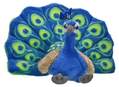 Productafbeelding van Knuffel - Pluche pauw - 20 cm