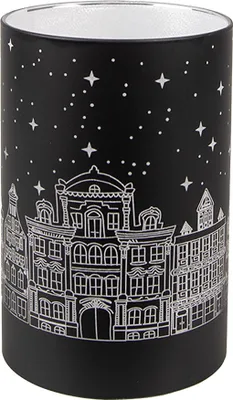 Image de Clayre & Eef Bougeoir avec LED Ø 9x16 cm Noir Verre
