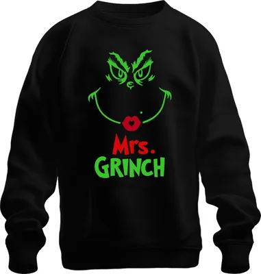 Produktbild von Mrs. GRINCH Weihnachten Lustig Weihnachtsfrau Grinch Geschenk Uni Sweatshirt Pullover, Schwarz, XL