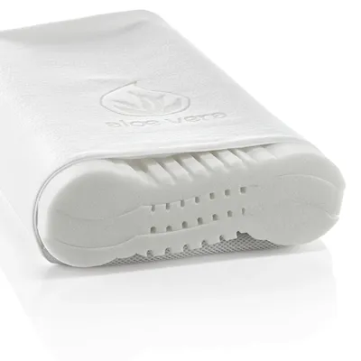 Produktbild von HAC24, Nackenkissen, Visko Aloe Vera, Höhe: 8/10 - 11/13 cm, Höhenverstellbar durch 3 herausnehmbare Einlagen, Atmungsaktiv & temperaturregulierend