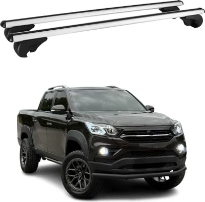 Image de Barres de toit Transversales pour Ssangyong Grand Musso 2018-2024 Alu Argent