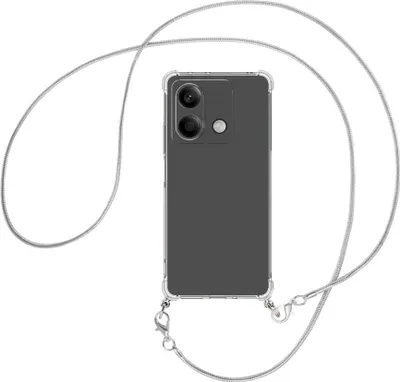 Produktbild von Handykette Backcover-Schutzhülle mit Band (Metall silberfarben) für Xiaomi Redmi Note 13 5G - silberfarbene Snake-Kette