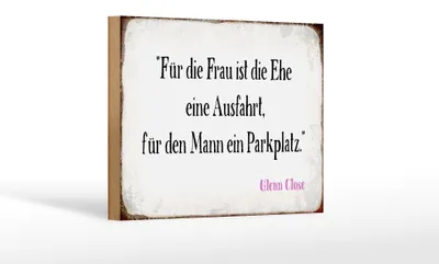 Produktbild von Holzschild Spruch 18x12cm für Frau für Mann ist die Ehe