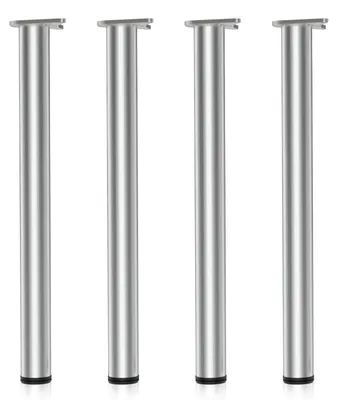 Produktbild von Wiltec Edelstahl Tischbein 4er Set Möbelfuss Verstellbar Ø60mm 870mm Chrom