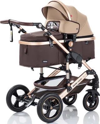 Produktbild von Daliya® BAMBIMO 2in1 Kinderwagen mit Airless-Rädern, leichtem Aluminiumrahmen & 2in1 Babywanne oder Sportsitz, Kombi-Kinderwagen, Buggy & Stroller