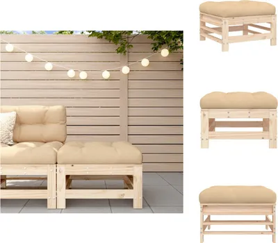 Produktbild von vidaXL Gartenhocker mit Kissen Massivholz Kiefer -  Gartensofaelemente