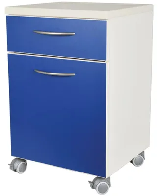 Nachttisch mit Schublade, blau, rechteckig, 1 Stück