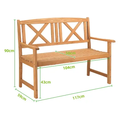 Image de FCH Banc de jardin Banc en bois Banc de balcon Meubles de jardin ,2 - 3 personnes Banc pour terrasse,bie 270kg, 117 x 59 x 90cm