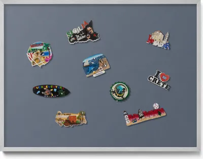 Produktbild von Magnetische Tafel 80x60 cm – Silberner Rahmen – Kühlgrau – Magnetwand, Memoboard – Kinderzimmer, Büro