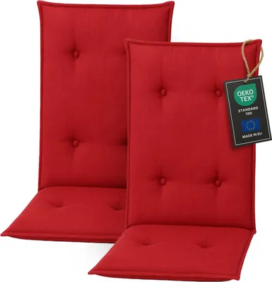 Obrázok produktu pre Pillows24 Vankúš na záhradné kreslo -120x50x8 cm / Červená / Prešívané - Polštář, sedák na židli, sedák na zahradní nábytek, zahradní židle