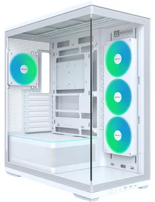 Produktbild von Montech TG3 White, Tower-Gehäuse, (Tempered Glass x 2)