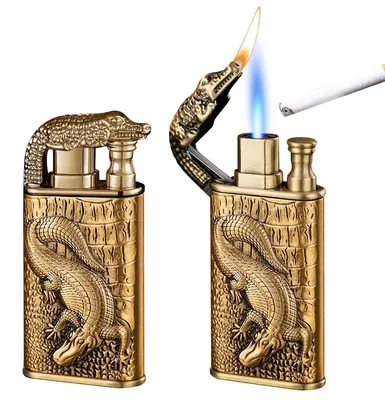 Produktbild von Sturmfeuerzeug Jetflamme Nachfüllbar Edelstahl 2 Stück Gold