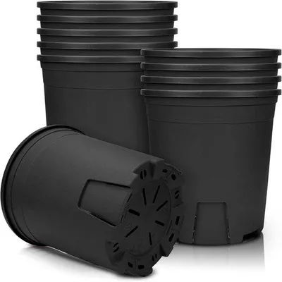 Zdjęcie produktu dla Plastikowe doniczki z systemem kontroli korzeni dla szkółek i sadzonek – zestaw 10 sztuk, 142 cm, czarne