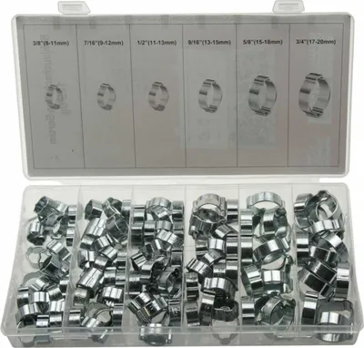 Produktbild von 122 x Universal 2 Ohr Schlauchschellen / Leitungsschelle Schlauchklemmen 8-20 mm