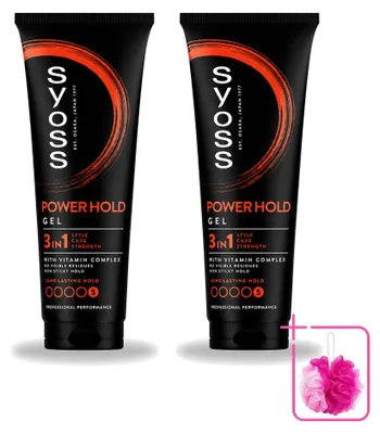 Obrázek produktu pro 2 x Gel na vlasy Syoss Power Hold – Extra silná fixace – 250 ml – Balení 2 kusů