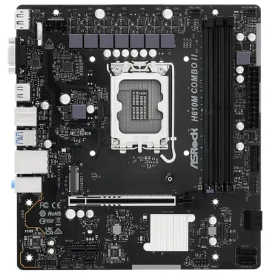Imagen del producto de ASRock H610M Combo II: Placa base mATX de 1700 pines con salidas HDMI, DisplayPort y D-Sub