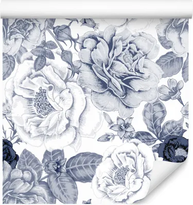 Produktbild von 10m VLIES TAPETE Rolle Pfingstrosen Blumen Rosen Blätter Natur Pflanzen XXL