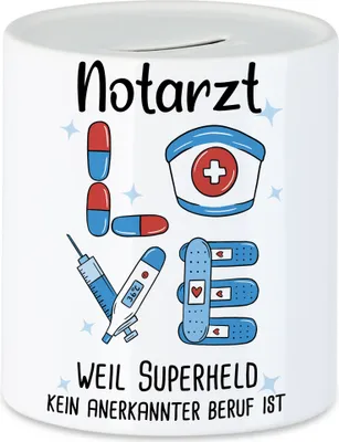 Produktbild von Ich Bin Notarzt Weil Superheld Kein Anerkannter Job Ist Spardose  Geschenk Danke Sagen