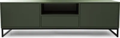 Produktbild von TV-Schrank Genua, Fernsehtisch mit 1 Türen und 1 Schublade, Lowboard in Größe: 160 x 48,5 x 45 cm, Fernsehschrank in Farbe: Grün