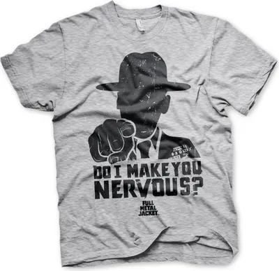 Produktbild von Full Metal Jacket - Do I Make You Nervous T-Shirt - Small - Heather-Grey