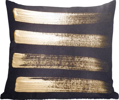 Produktbild von MuchoWow® Zierkissen Sofakissen Wohnzimmer Dekokissen 45x45 cm Muster aus goldener Farbe auf schwarzem Hintergrund - Schlafpolster - Polster für das Sofa