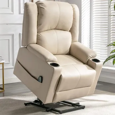 Image de Fauteuil électrique relaxant - Fauteuil releveur - Fauteuil réglable - Fonction massage - Revêtement en similicuir