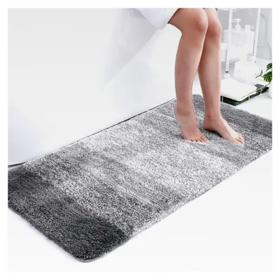 Produktbild von Badezimmerteppich 60x120 cm, rutschfest und waschbar, flauschiger Hochflor Badteppich aus Mikrofaser, saugfähiger Badvorleger