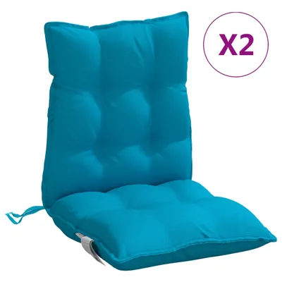 Image de Coussins de chaise à dossier bas lot de 2 bleu clair