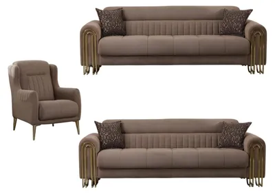 Produktbild von Sofa Set Multan, Braun Stellvariante 3+3+1