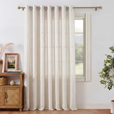Produktbild von Vorhang Leinen Halbtransparent Hellbeige 260 x 300 cm