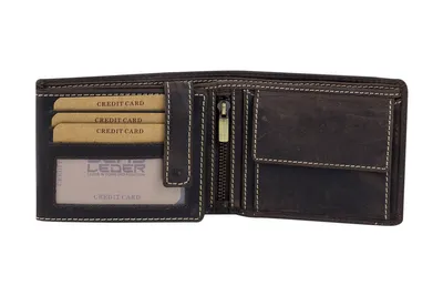 Produktbild von LEAS Scheintasche Geldbörse natur im Querformat Echt-Leder, braun Vintage-Collection