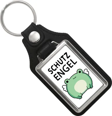 Produktbild von Frosch Schlüsselanhänger mit Kunstleder-Anhänger mit Spruch Schutzengel