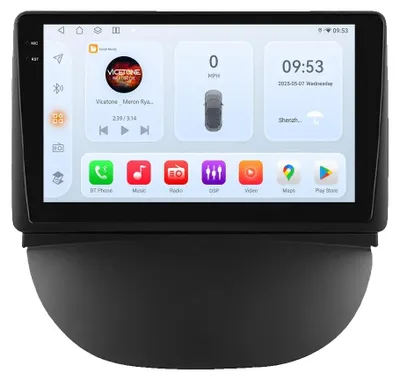 Obrázek produktu pro Autorádio, multimediální přehrávač, kompatibilní se smartphony, kompatibilní s modelem Renault Symbol (2003-2008), bezdrátové připojení, model QS1 (3 GB RAM, 32 GB úložiště)