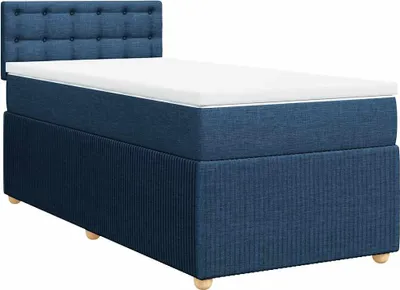 Produktbild von vidaXL Boxspringbett mit Matratze Blau 90x200 cm Stoff