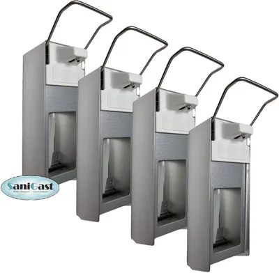 Produktbild von 4 Desinfektionsspender Alu 1000 ml Euronorm - KH - Alufront - Edelstahlpumpe