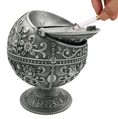 Produktbild von Retro-Kreativität: Winddichter Aschenbecher mit Deckel für Zigaretten, tragbarer Zigarrenaschenbecher aus Metall, Geruchsneutralisierer für drinnen und draußen