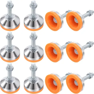 Produktbild von 12 verstellbare Schwerlast-Nivellierfüße mit 60mm Basisdurchmesser und M12 x 50mm Gewinde