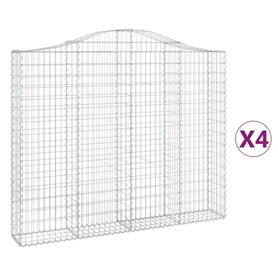 Zdjęcie produktu dla vidaXL Gabiony z wysokim łukiem 4 sztuki 200x30x160/180cm Ocynkowane żelazo