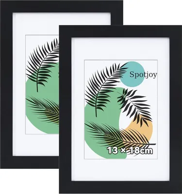Obrázek produktu pro Rámeček na obrázky Spotjoy 13x18 cm sada 2 dřevěných rámečků s akrylovým sklem, černý