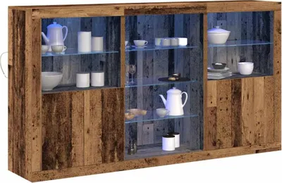 Produktbild von vidaXL LED-Sideboard Altholz 181,5 x 37 x 100 cm Holzwerkstoff