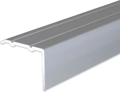 Produktbild von PROVISTON | Winkelprofil | Aluminium eloxiert | Silber | Breite 24.5 mm | Höhe 18 mm | Länge 2700 mm | Selbstklebend | Treppenkantenprofil | Treppenwinkel | Treppenkante | Kombiwinkel | 1 Stück