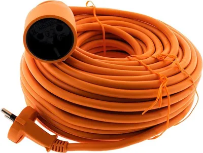 Produktbild von Calex Verlängerungskabel 15m, IP20 Verlängerungsschnur mit Stecker und Gegenstecker, 3500W, Orange, Gummi, 3x1,5mm2